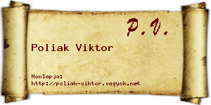 Poliak Viktor névjegykártya